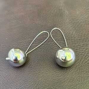 Costume silver pendant ball earrings